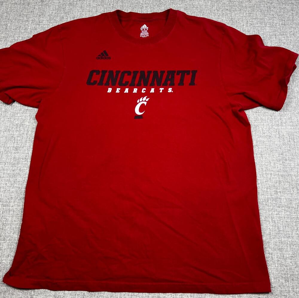 Adidas Cincinnati Bearcats T Shirt Mens XL Red NCAA College Cotton Graphic Tee